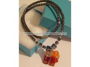Agate Elephant Pendant Chain Choker Fashion Necklace
